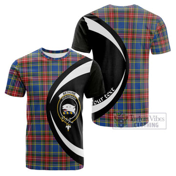 Bethune Tartan Cotton T-shirt with Family Crest Circle Style