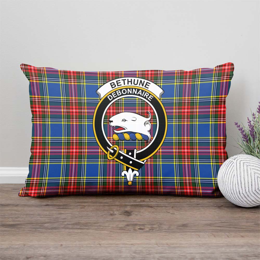 Bethune Tartan Pillow Cover with Family Crest Rectangle Pillow Cover - Tartanvibesclothing