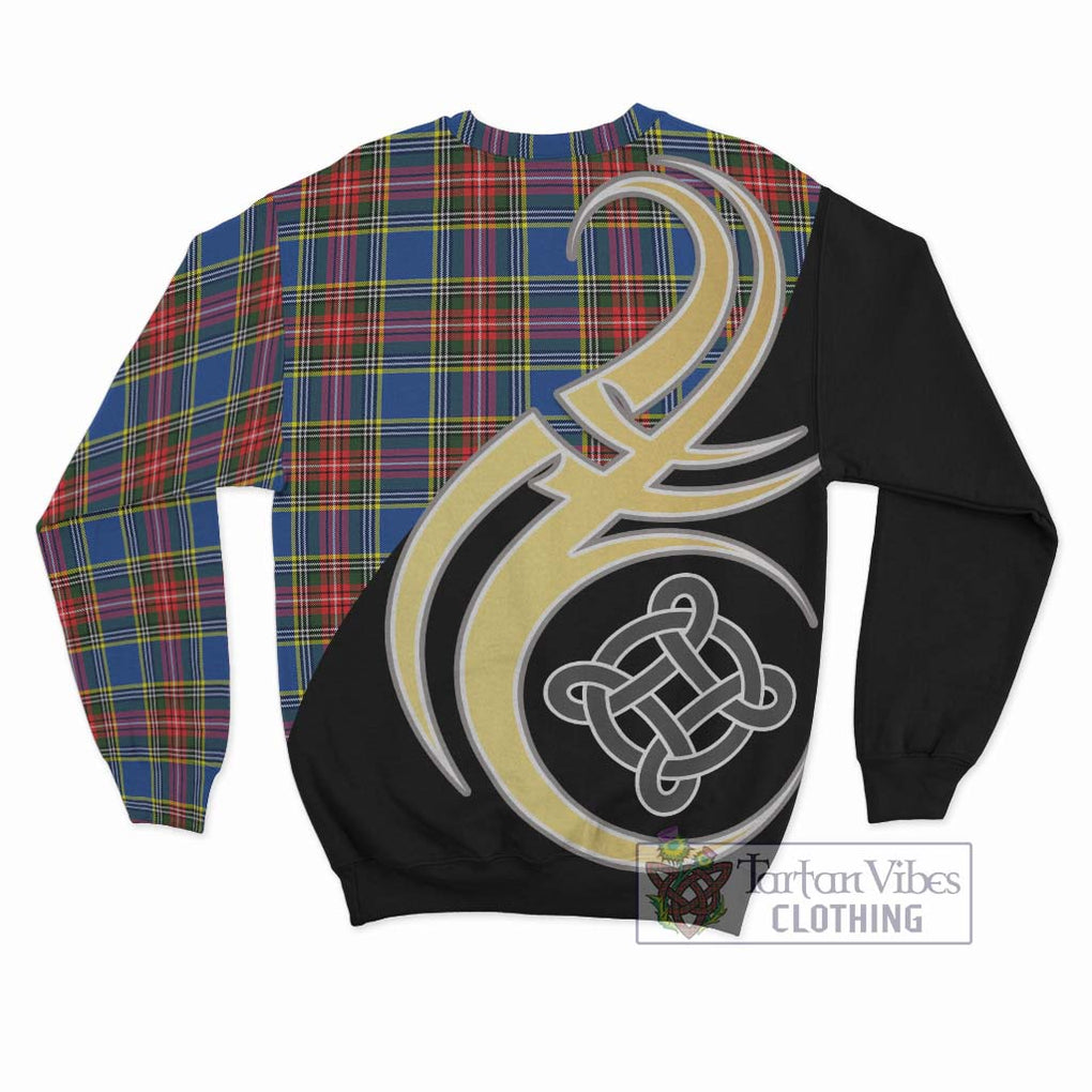 Bethune Tartan Sweatshirt with Family Crest and Celtic Symbol Style - Tartan Vibes Clothing