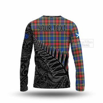 Bethune Crest Tartan Long Sleeve T-Shirt with New Zealand Silver Fern Half Style