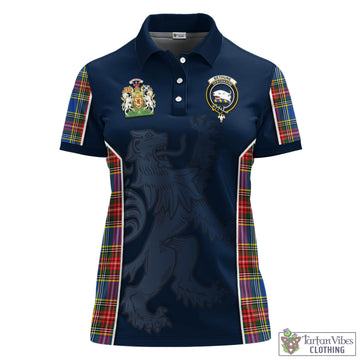 Bethune Tartan Women's Polo Shirt with Family Crest and Lion Rampant Vibes Sport Style