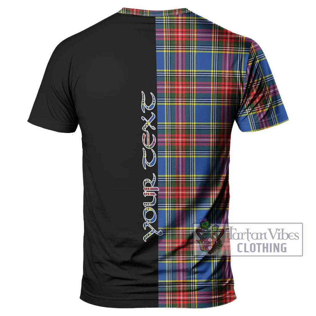 Bethune Tartan T-Shirt with Family Crest and Half Of Me Style - Tartanvibesclothing Shop