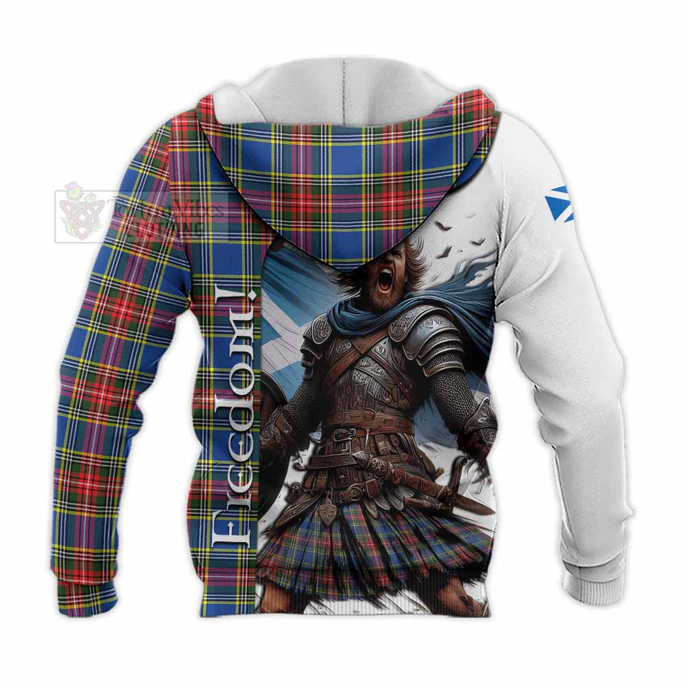 Tartan Vibes Clothing Bethune Crest Tartan Knitted Hoodie Inspired by the Freedom of Scottish Warrior