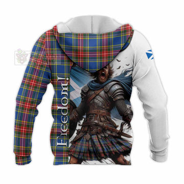 Bethune Crest Tartan Knitted Hoodie Inspired by the Freedom of Scottish Warrior