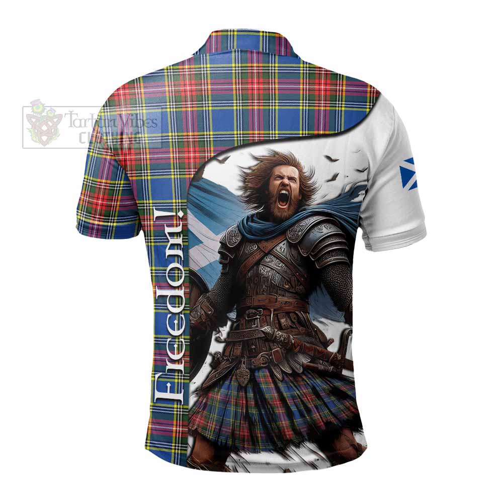 Tartan Vibes Clothing Bethune Crest Tartan Polo Shirt Inspired by the Freedom of Scottish Warrior