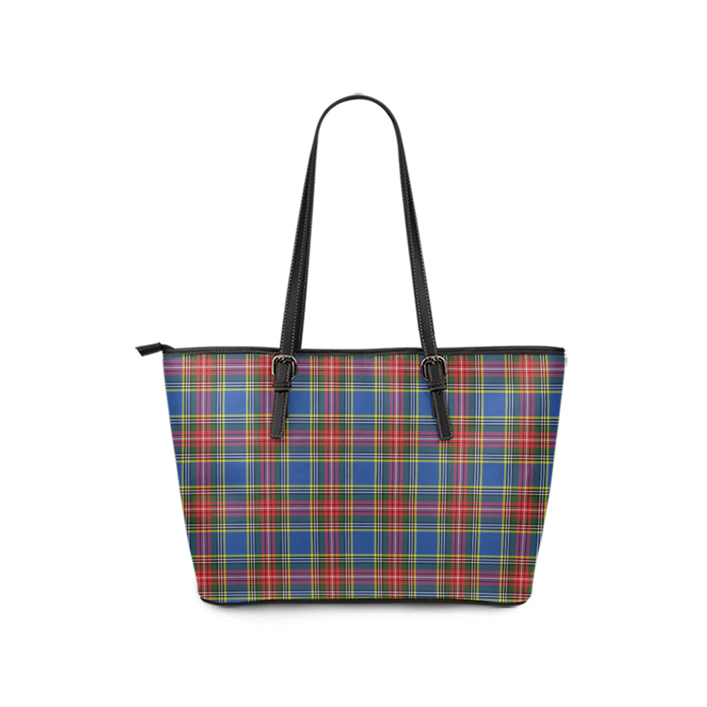 Bethune Tartan Leather Tote Bag - Tartanvibesclothing