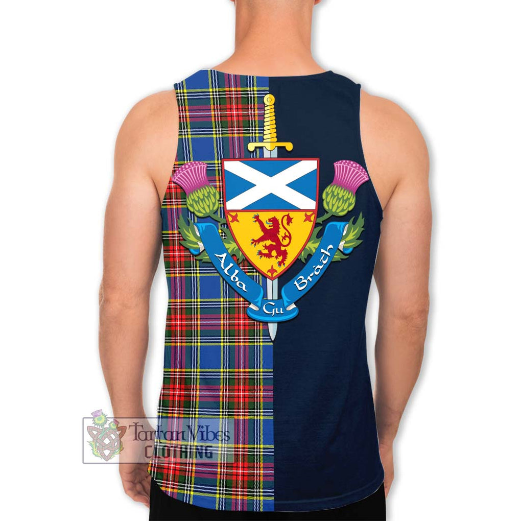 Bethune Tartan Men's Tank Top Alba with Scottish Lion Royal Arm Half Style - Tartan Vibes Clothing