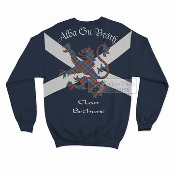 Bethune Tartan Lion Rampant Sweatshirt  Proudly Display Your Heritage with Alba Gu Brath and Clan Name