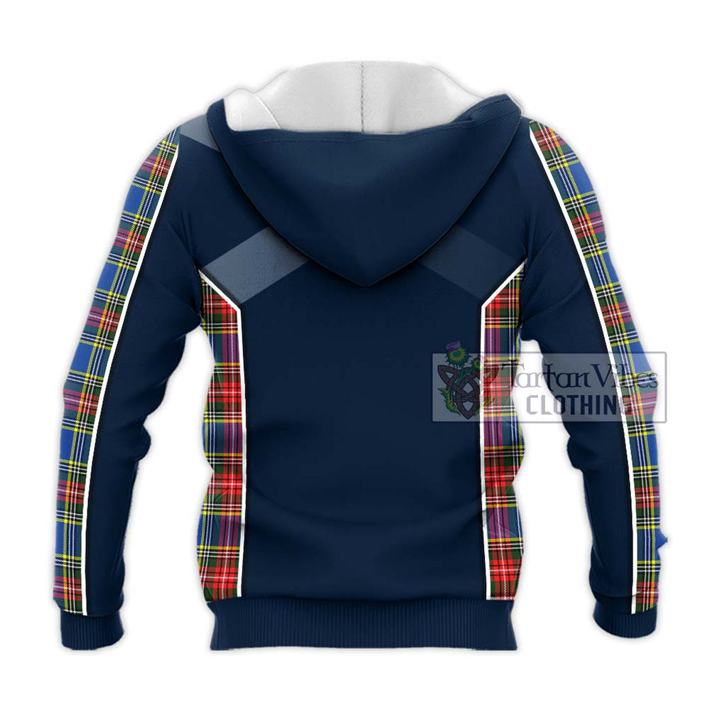 Bethune Tartan Knitted Hoodie with Family Crest and Lion Rampant Vibes Sport Style - Tartan Vibes Clothing