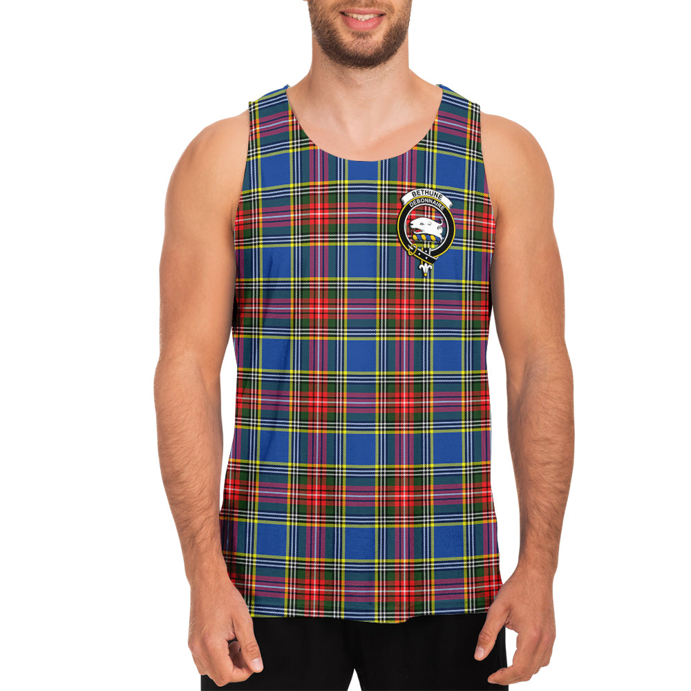 Bethune Tartan Mens Tank Top with Family Crest - Tartan Vibes Clothing