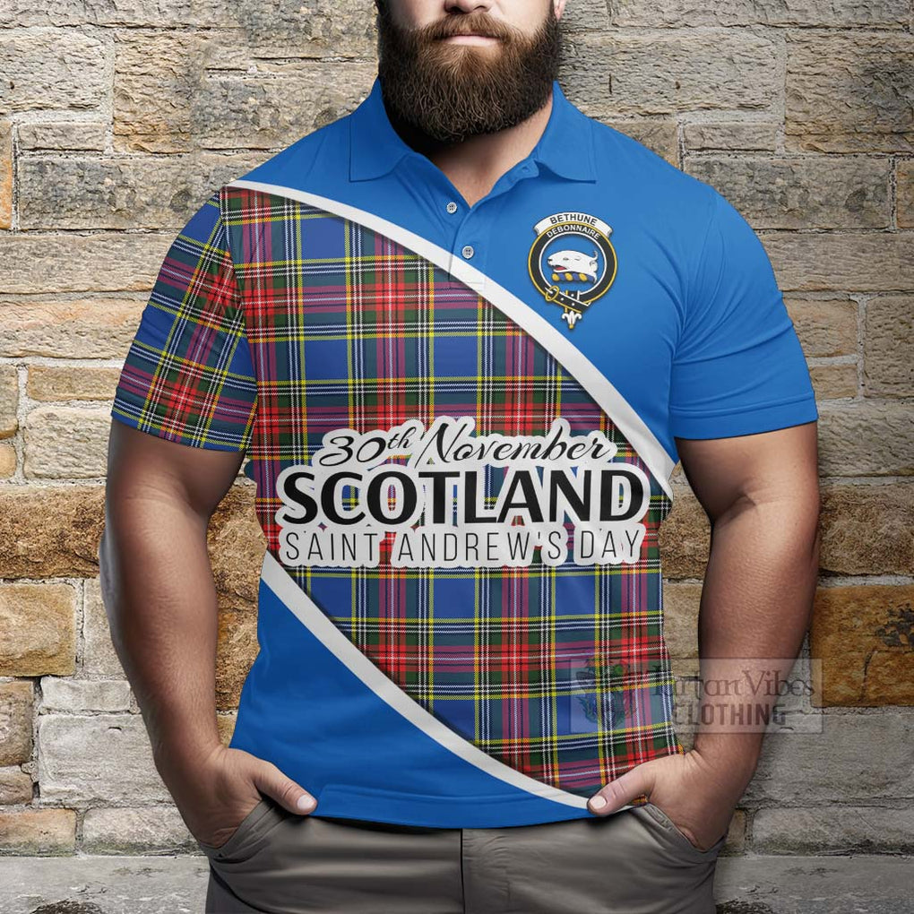 Tartan Vibes Clothing Bethune Family Crest Tartan Polo Shirt Celebrate Saint Andrew's Day in Style