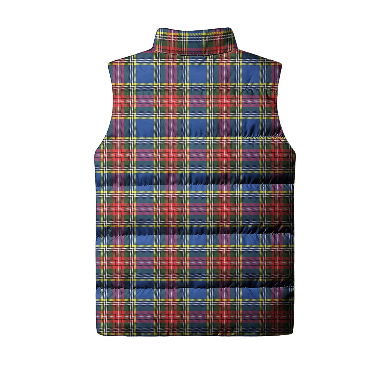 Bethune Tartan Sleeveless Puffer Jacket with Family Crest - Tartanvibesclothing