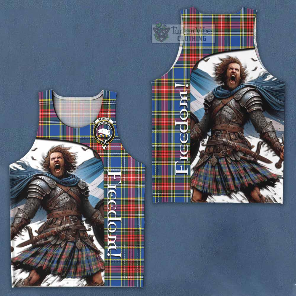 Tartan Vibes Clothing Bethune Crest Tartan Men's Tank Top Inspired by the Freedom of Scottish Warrior