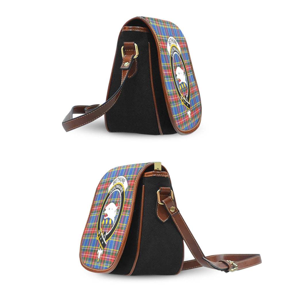 Bethune Tartan Saddle Bag with Family Crest - Tartan Vibes Clothing