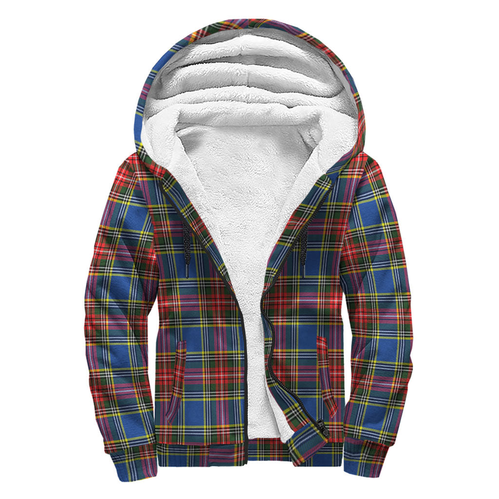 Bethune Tartan Sherpa Hoodie with Family Crest - Tartanvibesclothing