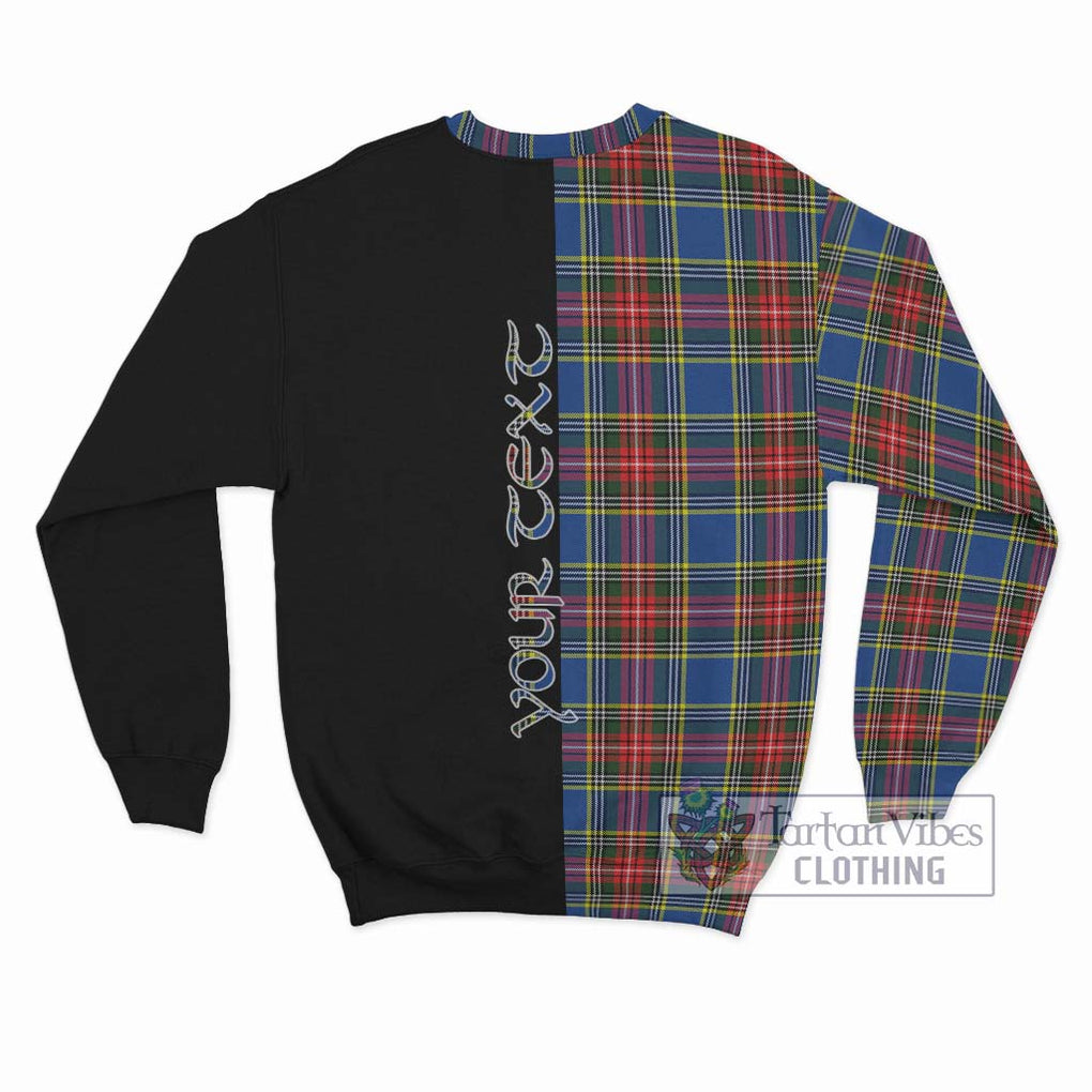 Bethune Tartan Sweatshirt with Family Crest and Half Of Me Style - Tartanvibesclothing Shop