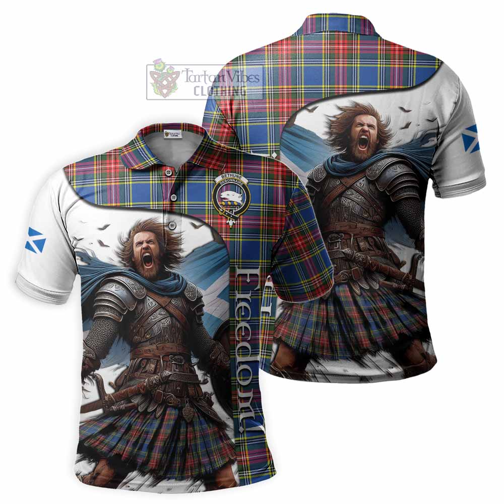 Tartan Vibes Clothing Bethune Crest Tartan Polo Shirt Inspired by the Freedom of Scottish Warrior