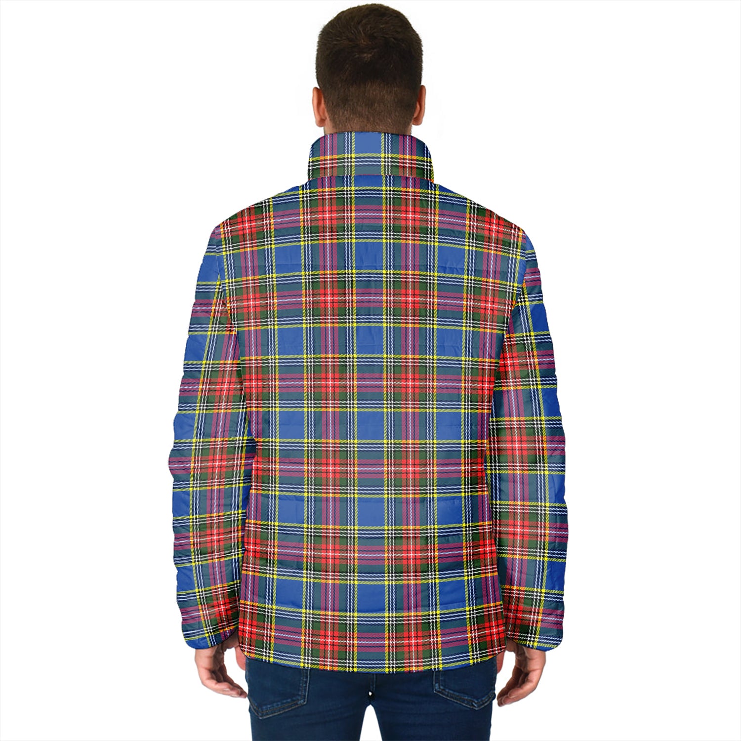 Bethune Tartan Padded Jacket with Family Crest - Tartan Vibes Clothing