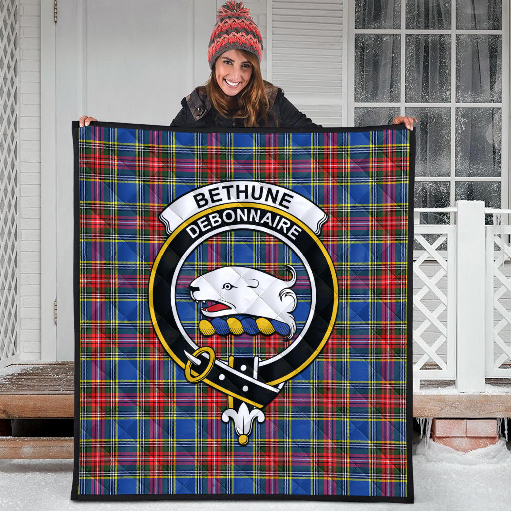 Bethune Tartan Quilt with Family Crest - Tartanvibesclothing