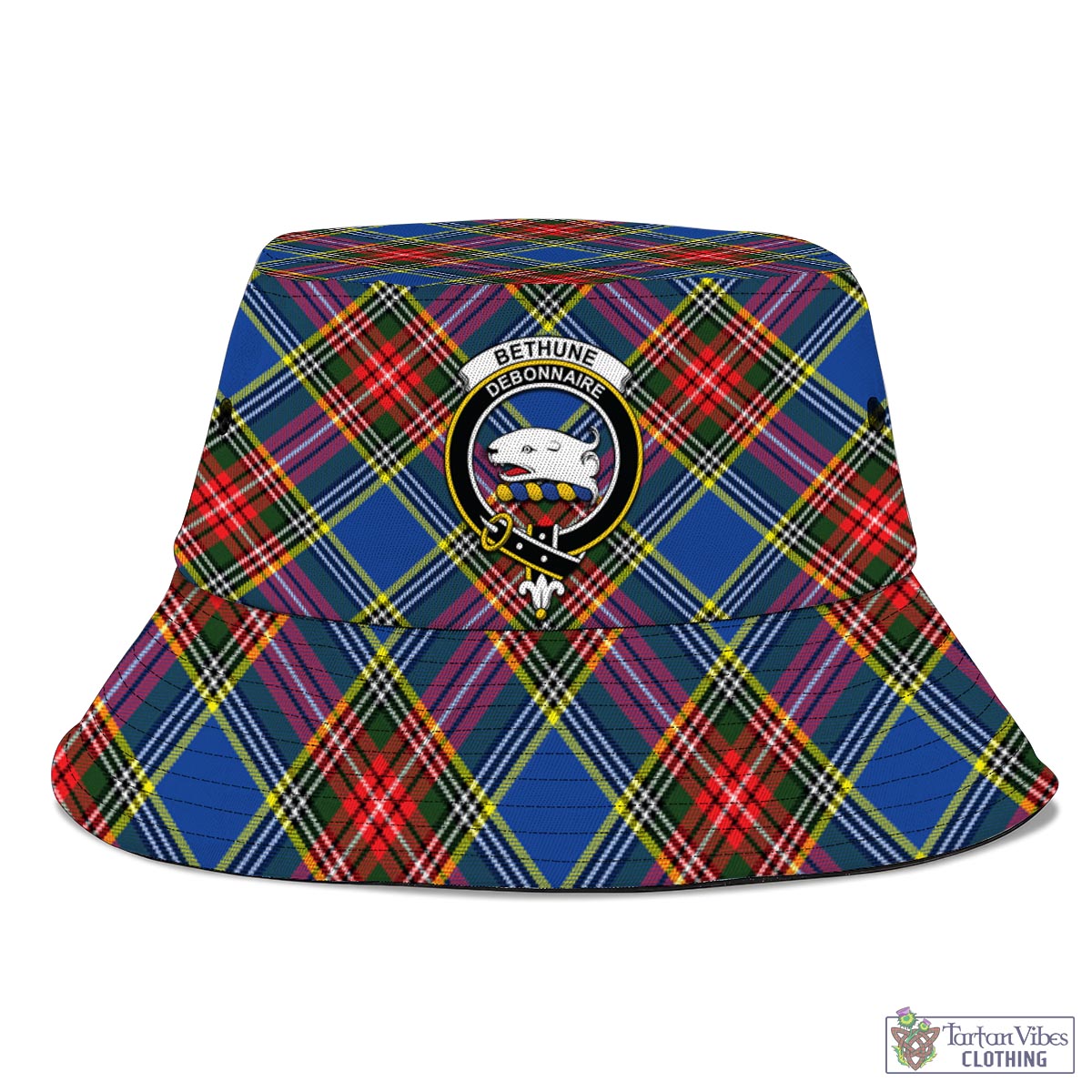 Tartan Vibes Clothing Bethune Tartan Bucket Hat with Family Crest