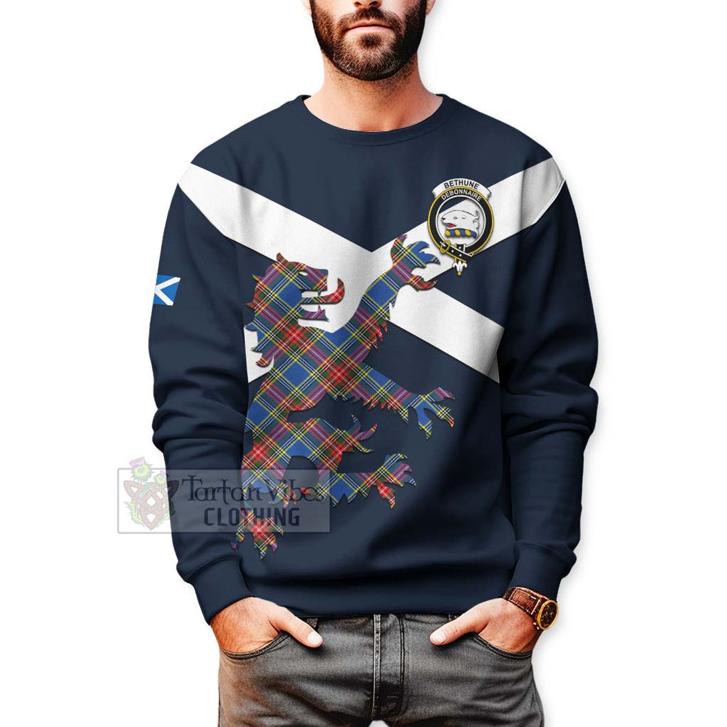 Tartan Vibes Clothing Bethune Tartan Lion Rampant Sweatshirt – Proudly Display Your Heritage with Alba Gu Brath and Clan Name