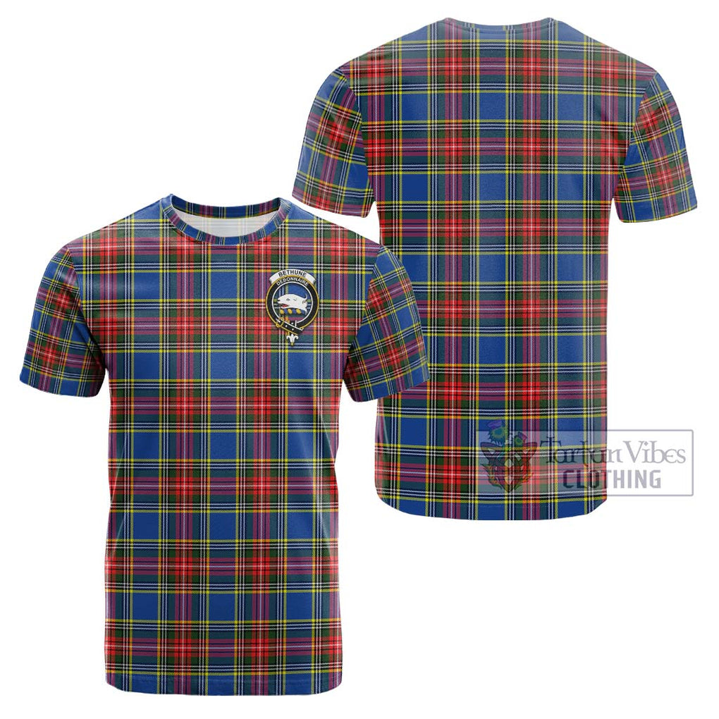 Bethune Tartan Cotton T-Shirt with Family Crest Kid's Shirt - Tartanvibesclothing Shop