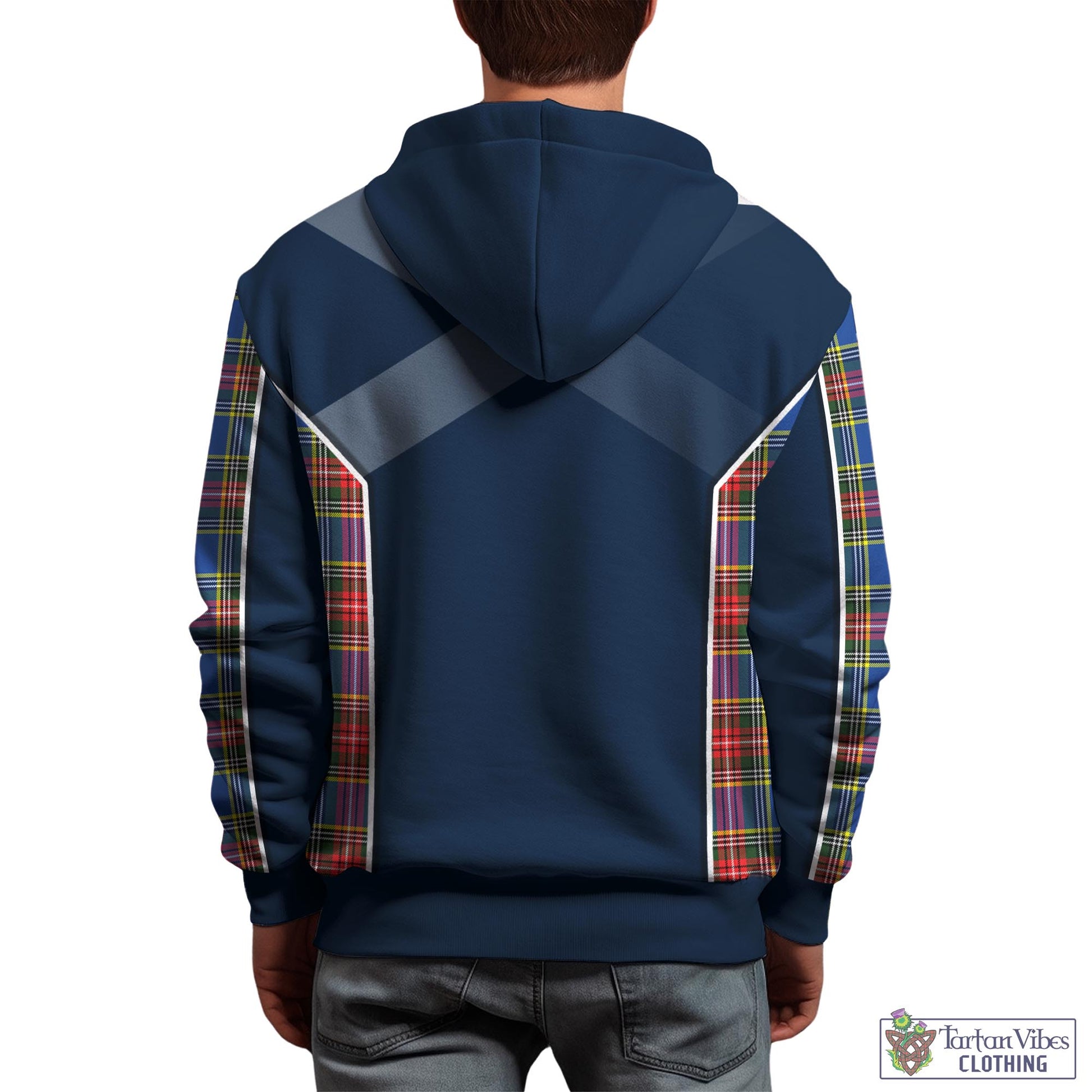 Tartan Vibes Clothing Bethune Tartan Hoodie with Family Crest and Lion Rampant Vibes Sport Style