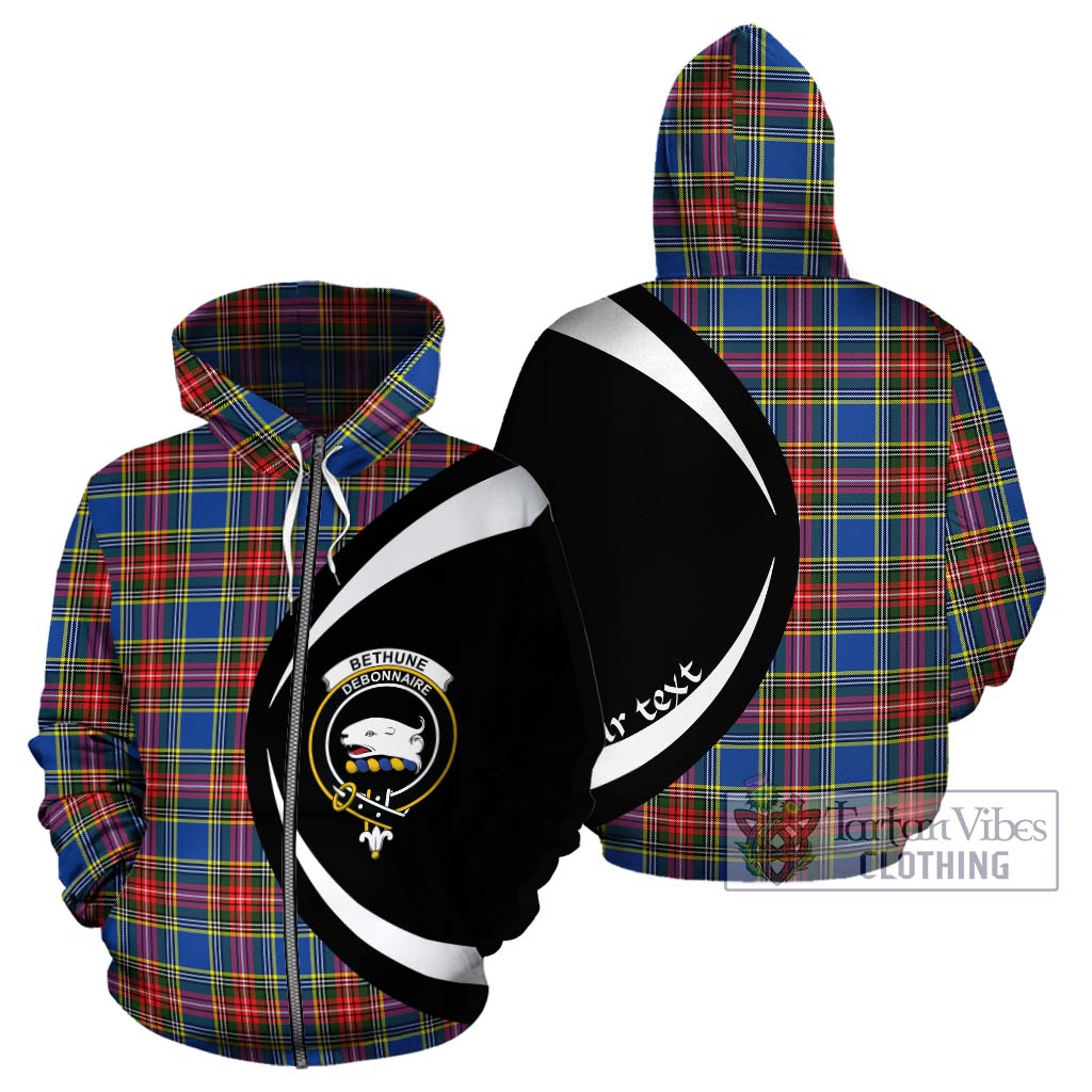 Tartan Vibes Clothing Bethune Tartan Hoodie with Family Crest Circle Style