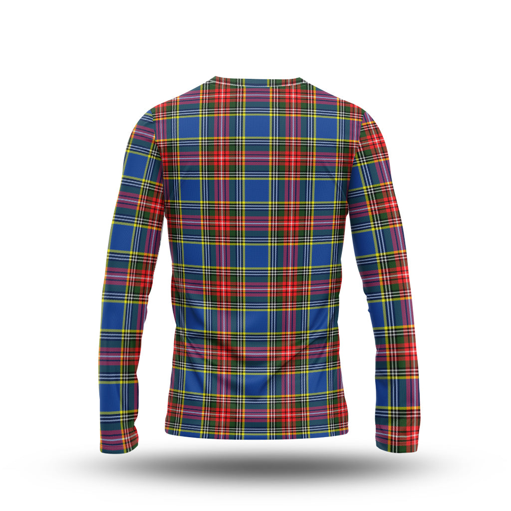 Bethune Tartan Long Sleeve T-Shirt with Family Crest - Tartanvibesclothing