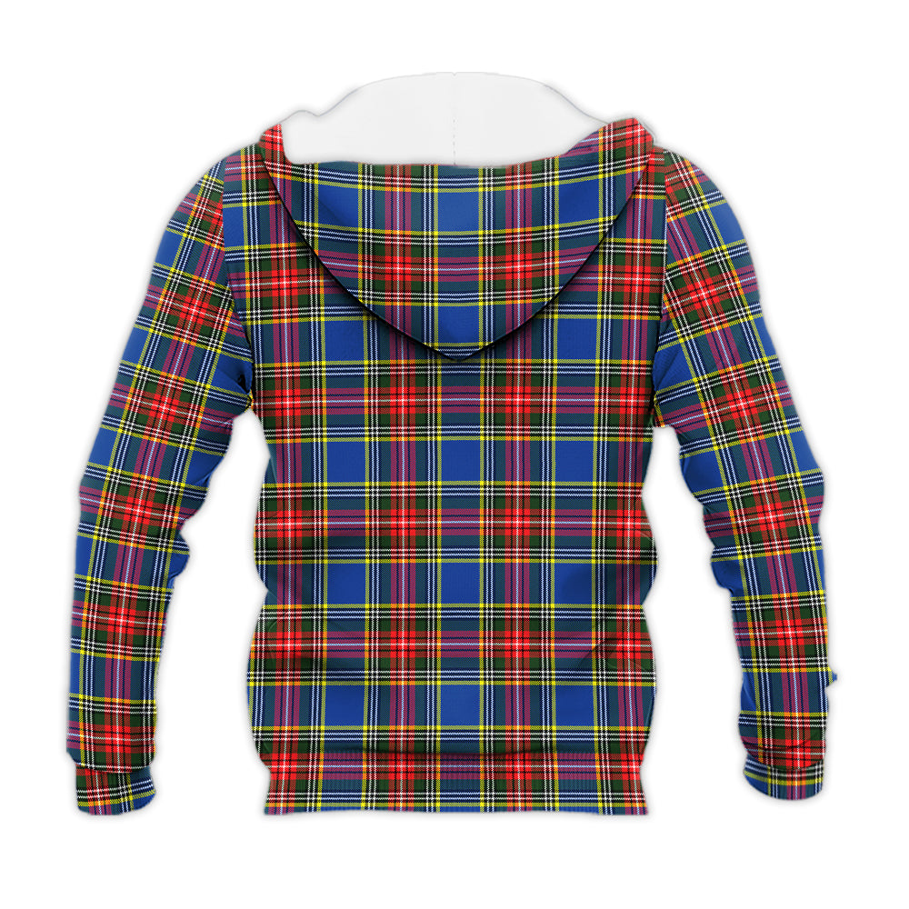 Bethune Tartan Knitted Hoodie with Family Crest - Tartanvibesclothing