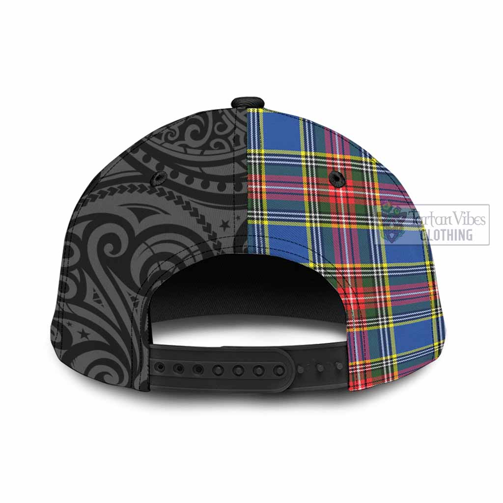 Tartan Vibes Clothing Bethune Tartan Classic Cap with New Zealand Silver Fern Half Style