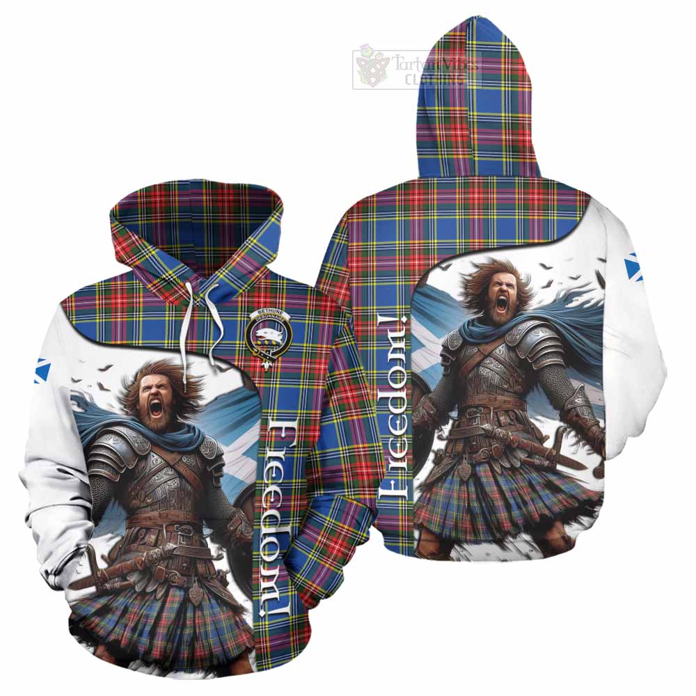 Tartan Vibes Clothing Bethune Crest Tartan Hoodie Inspired by the Freedom of Scottish Warrior