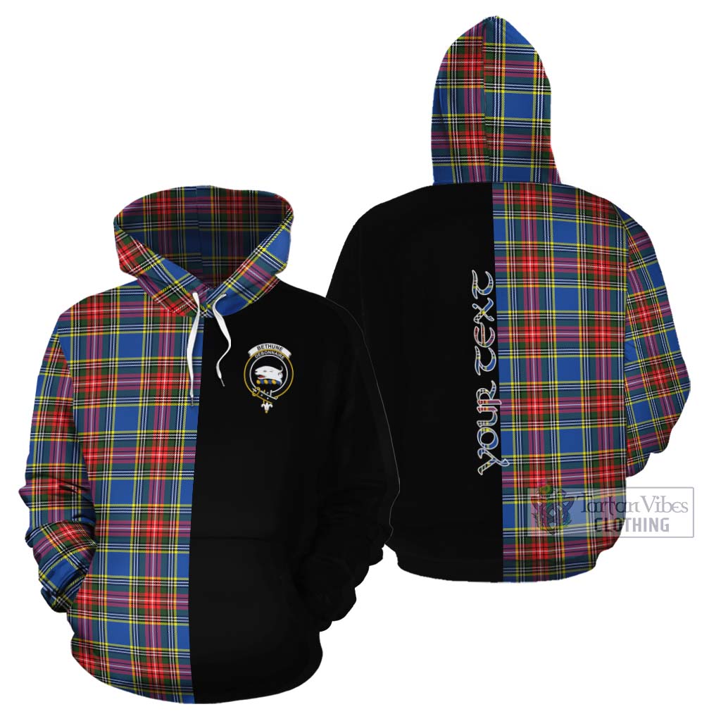 Tartan Vibes Clothing Bethune Tartan Cotton Hoodie with Family Crest and Half Of Me Style