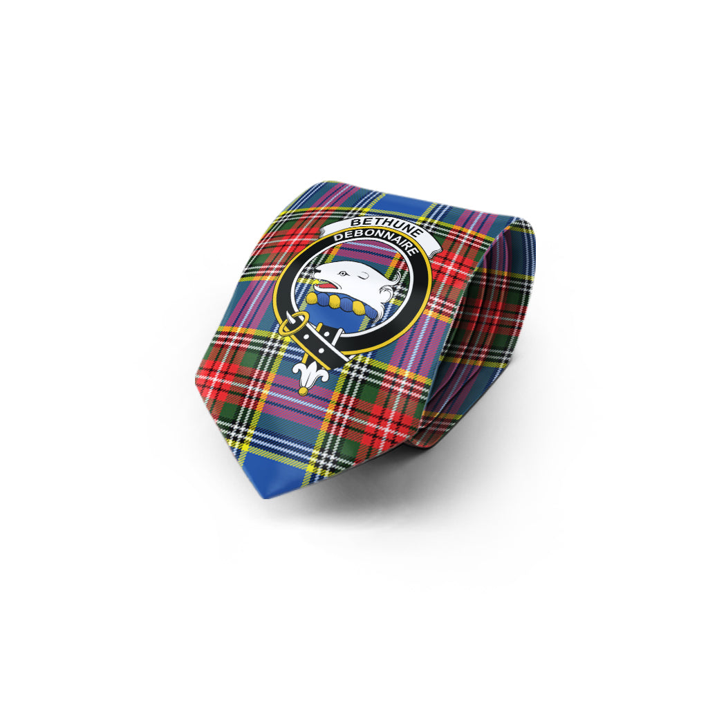 Bethune Tartan Classic Necktie with Family Crest - Tartan Vibes Clothing