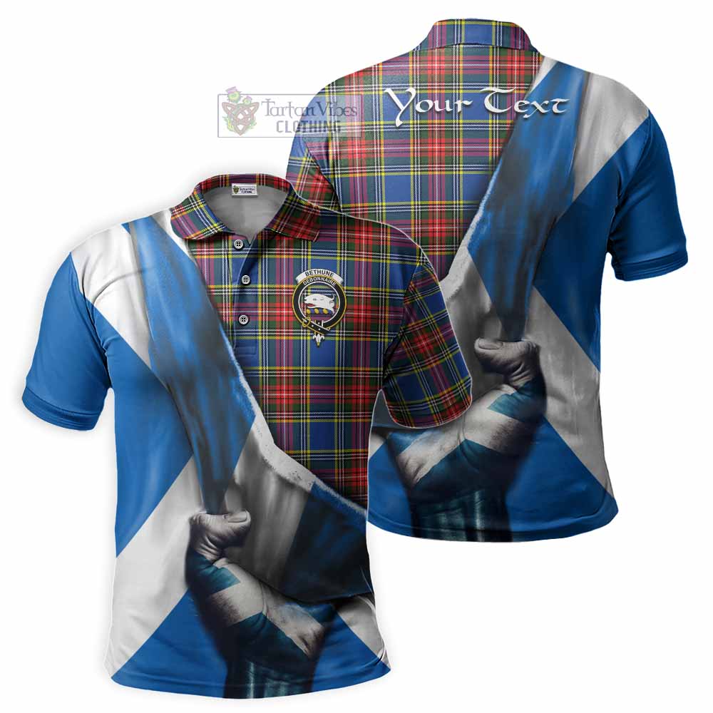 Tartan Vibes Clothing Bethune Tartan Polo Shirt with Family Crest Scotland Patriotic Style