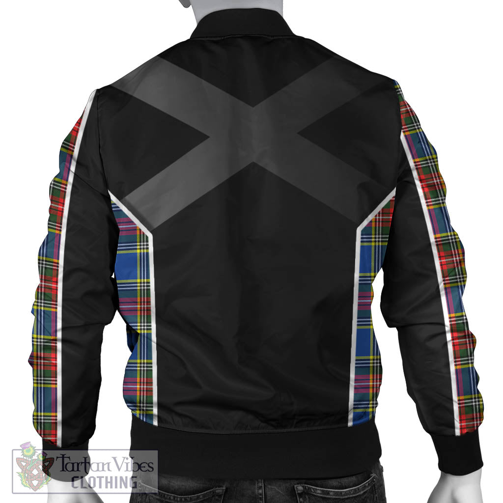 Tartan Vibes Clothing Bethune Tartan Bomber Jacket with Family Crest and Scottish Thistle Vibes Sport Style