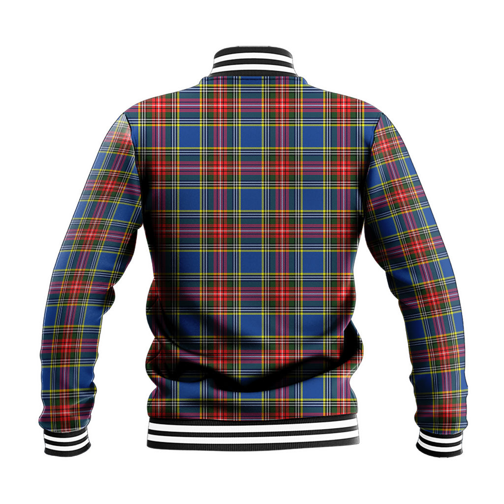 Bethune Tartan Baseball Jacket with Family Crest - Tartanvibesclothing