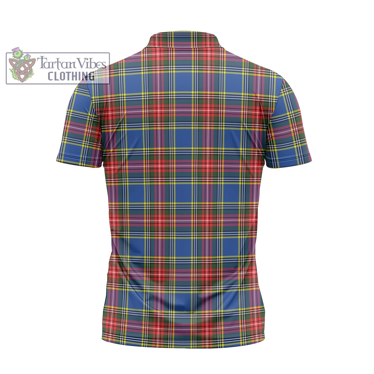 Tartan Vibes Clothing Bethune Tartan Zipper Polo Shirt with Family Crest