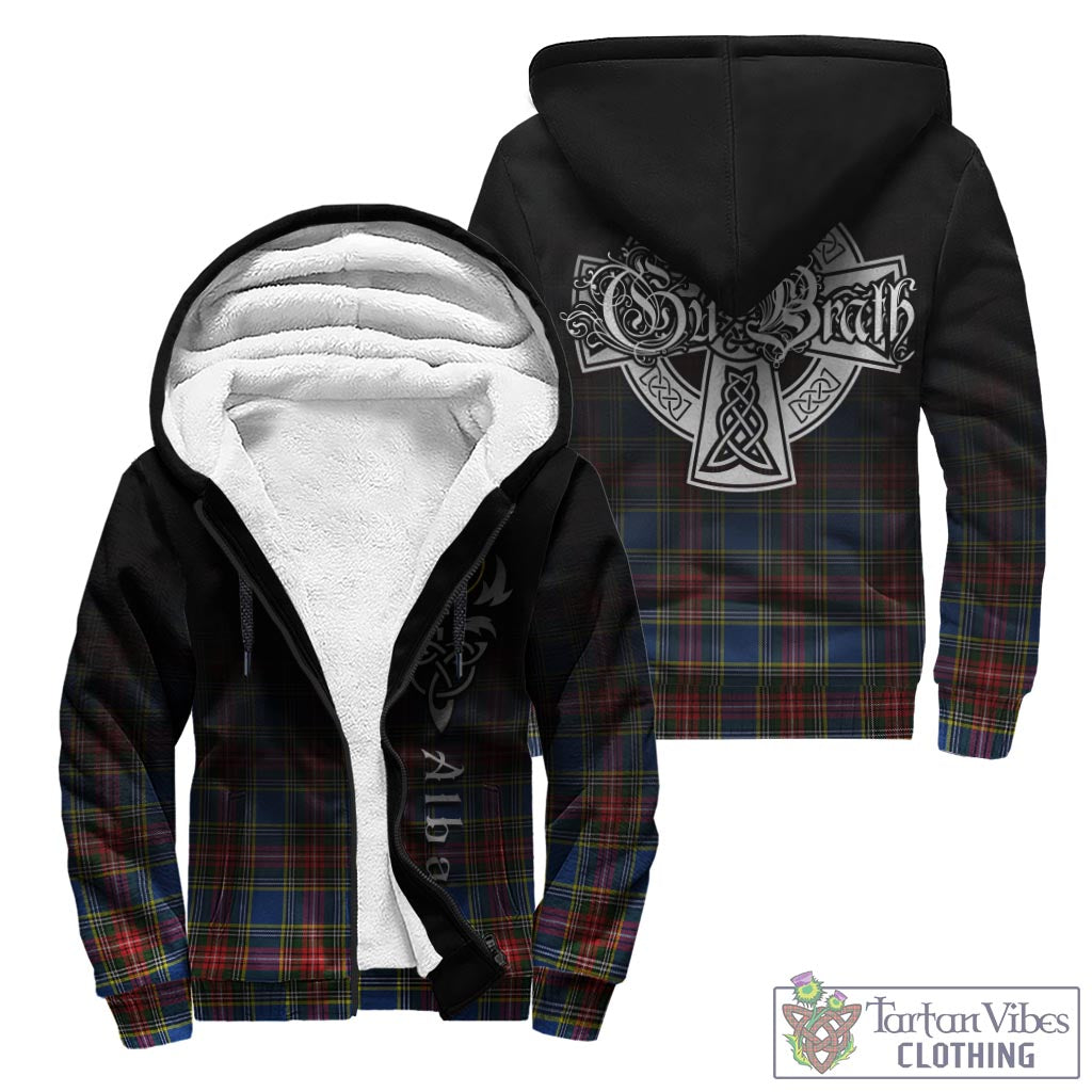 Tartan Vibes Clothing Bethune Tartan Sherpa Hoodie Featuring Alba Gu Brath Family Crest Celtic Inspired