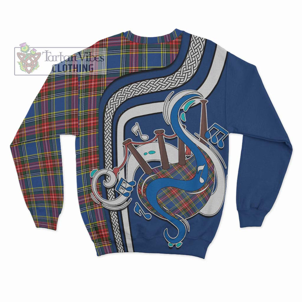 Bethune Tartan Sweatshirt with Epic Bagpipe Style - Tartanvibesclothing Shop