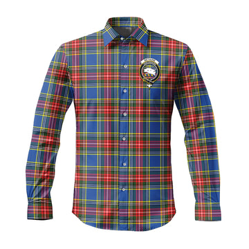 Bethune Tartan Long Sleeve Button Up Shirt with Family Crest