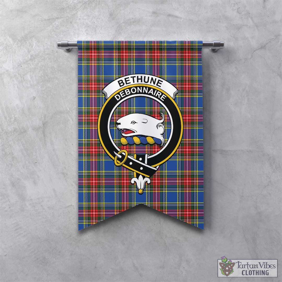 Tartan Vibes Clothing Bethune Tartan Gonfalon, Tartan Banner with Family Crest