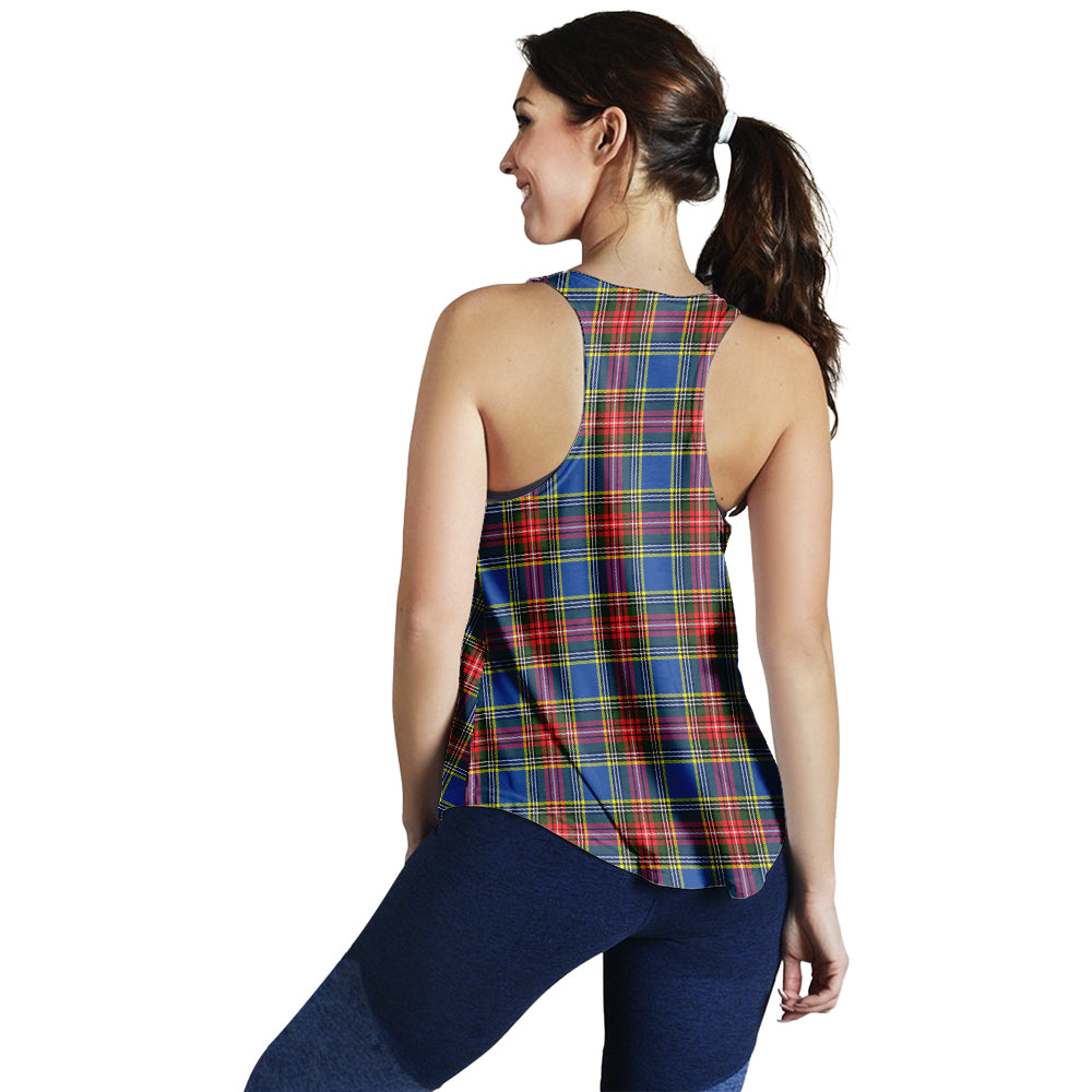 Bethune Tartan Women Racerback Tanks with Family Crest - Tartanvibesclothing