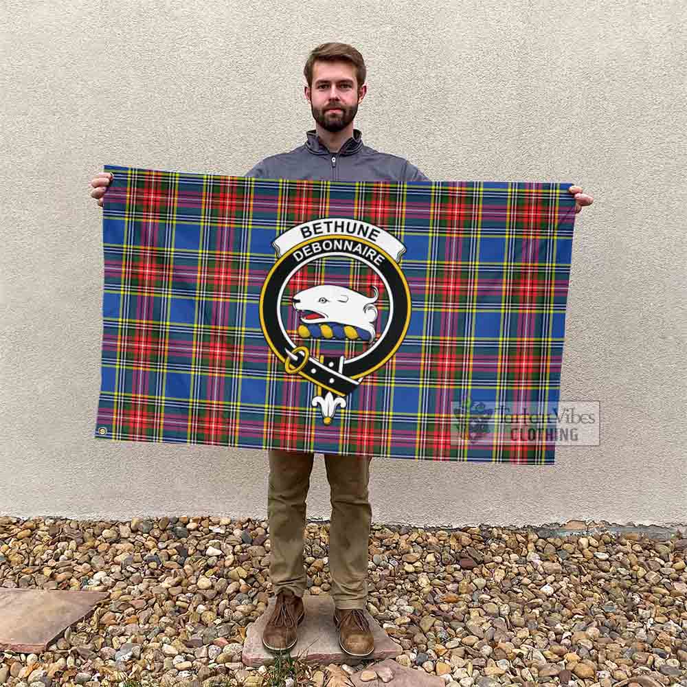 Bethune Tartan House Flag with Family Crest - Tartan Vibes Clothing