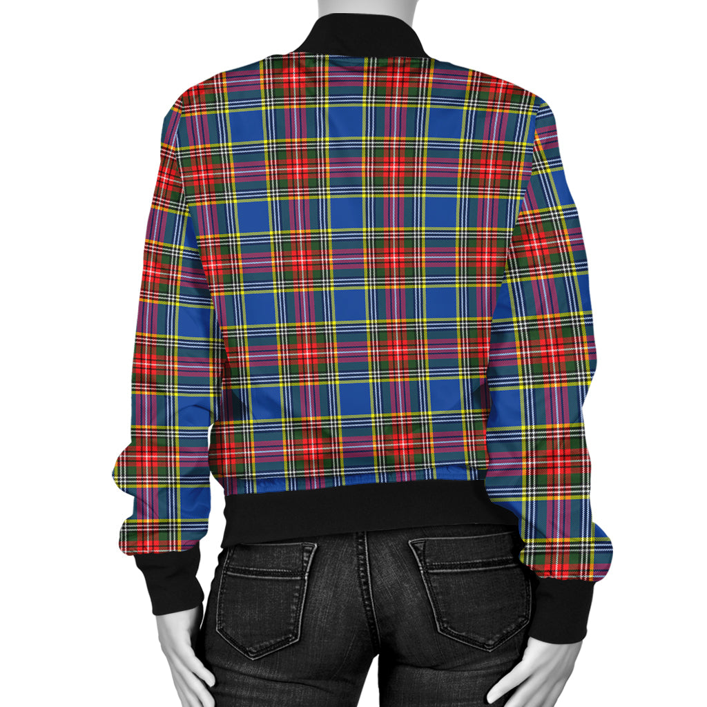 Bethune Tartan Bomber Jacket with Family Crest - Tartanvibesclothing