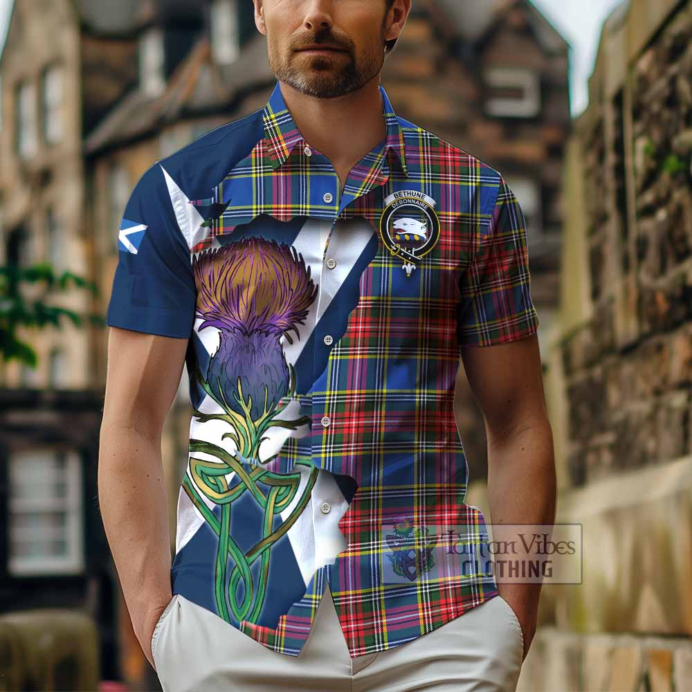 Bethune Tartan Family Crest Hawaiian Shirt Scottish Thistle Celtic Inspired - Tartan Vibes Clothing