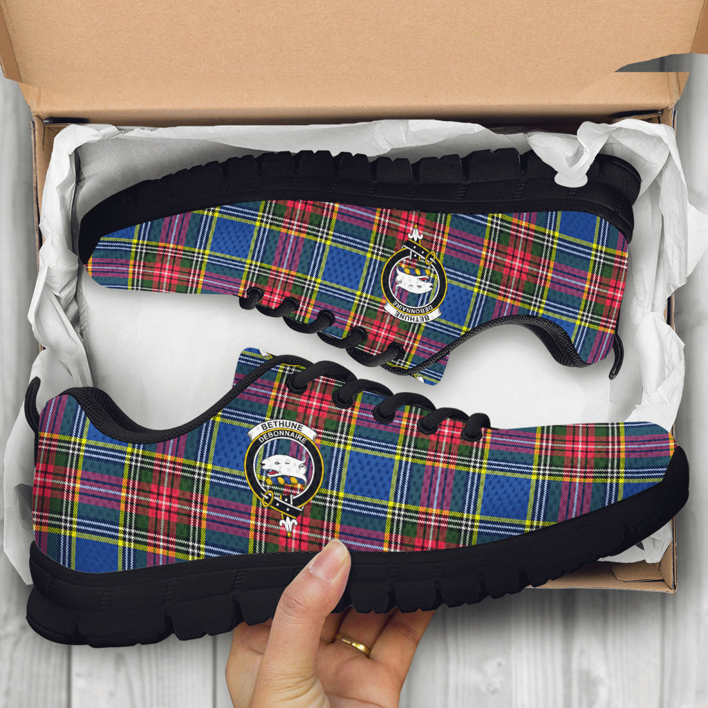 Bethune Tartan Sneakers with Family Crest - Tartan Vibes Clothing