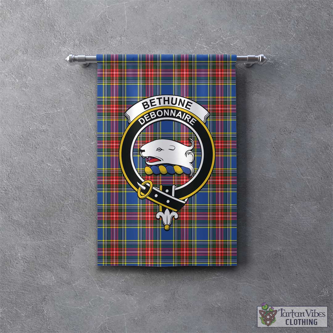 Tartan Vibes Clothing Bethune Tartan Gonfalon, Tartan Banner with Family Crest