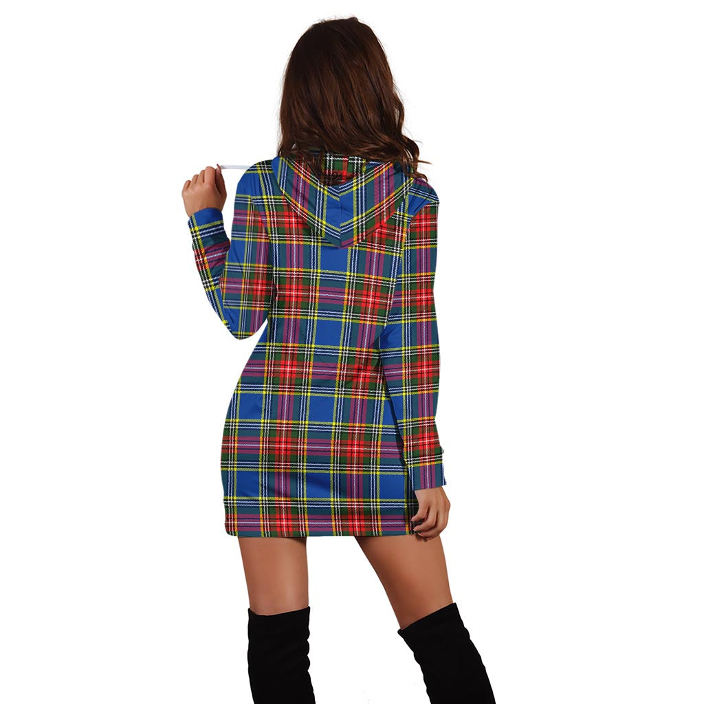 Bethune Tartan Hoodie Dress with Family Crest - Tartan Vibes Clothing