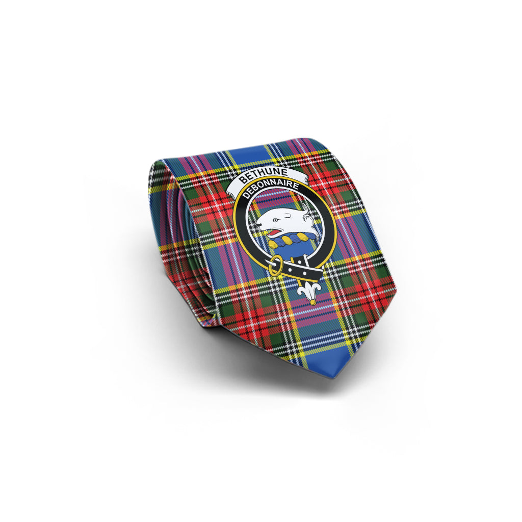 Bethune Tartan Classic Necktie with Family Crest - Tartan Vibes Clothing